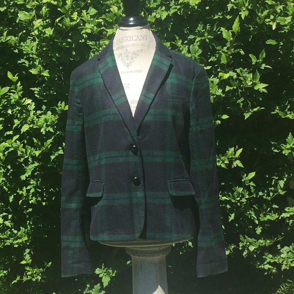 GAP Blue/Green Plaid Blazer